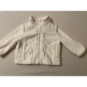 The Children's Place Kids Size 6-9 Months Full Zip Jacket Fuzzy Coat Cream‎ NWT